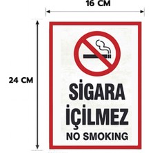 Reklam Ads 6 Adet Sigara Içilmez Kişiselleştirilebilir Sticker, 16X24, 20X30 (A4), 30X42 (A3) cm Boyut Seçeneklerinde Folyo Baskı Sticker
