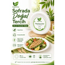 Roll-Up Doğa Dostu Kompostlanabilir Şeker Kamışı Yuvarlak Tek Kullanımlık Tabak 26 cm 25 Adet