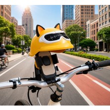Airstorr Gidon ve Ayna Montajlı Kedili Köpekli Şapkalı Bisiklet Motosiklet Scooter Telefon Tutucuları AL4580-90/K360/XY-093