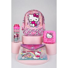Hello Kitty TEK BÖLMELİ KÜÇÜK BOY 32 CM ANAOKUL ÇANTASI,MATARA,BESLENME KABI,ÇITÇIT DOSYA SETİ
