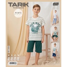 Tarık Erkek Çocuk Kapri Pijama Takımı 11-12 Yaş - Yeşil