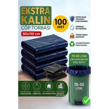 Sedef Plastik 80X110 Ekstra Kalın Siyah Çöp Torbası 100 Adet - Ev, Ofis ve Iş Yeri Uyumlu Sızdırmaz