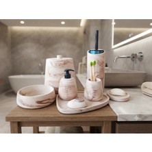 Trust Stone Bej Mermer Desen Beton Banyo Seti,,çöp Kovası,katı,sıvı Sabunluk,tepsi,dekorasyon,aksesuarı