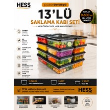 Hess Mikrodalga ve Difriz Uyumlu 13 Adet Saklama Kabı Seti 2400MLX1 600MLX12