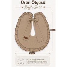 mordesign Kılıf, Emzirme Yastığı Kılıfı/bebek Destek Minderi Kılıfı,fermuarlı Emzirme Yastığı Kılıfı Pamuklu Kumaş, Ruffle Serisi, Kapiçino