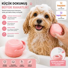 Mianna Şampuan Hazneli Kedi Köpek Yıkama Fırçası Silikon Banyo ve Masaj Fırçası Evcil Hayvan Bakım Aparatı