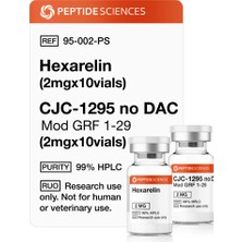 Peptide Sciences Hexarelin (2mg x 10), CJC-1295 No Dac (2mg x 10)