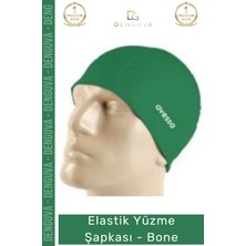 Denguva Özel Üretim Su Geçirmez Silikon Yüzücü Havuz ve Deniz Bonesi Elastik Yüzme Şapkası 2'li Set