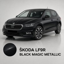 Simatechcolor Skoda LF9R Black Magıc Metallıc Uyumlu Çizik Giderici Rötuş Kalemi + Vernik Seti
