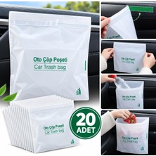 3b Trend 20 Adet Yapışkanlı Oto Çöp Poşeti 23X18,5 cm Su Geçirmez Sızdırmaz Araç Pratik Çöp Torbası