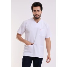 Bilenn Tekstil Zarf Yaka Erkek Tek Üst Likralı - 6401 Beyaz Soft
