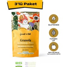 The Good Wild Arı Ekmeği & Polenli Granola | Glutensiz Yulaf Ezmesi | İlave Şekersiz | Yüksek Lif | 3 x 300 Gr