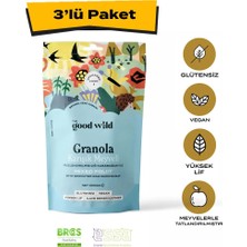 The Good Wild Karışık Meyveli Granola | İlave Şekersiz | Glutensiz Vegan Atıştırmalık | Yüksek Lif | 3 x 300 gr