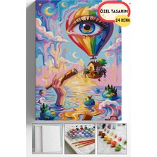 Corvo Sayılarla Boyama Seti Numaralı Tuval Fırça Boya Askı Aparatı Dahil Set 40X50 cm Salvador Balon