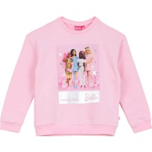 Barbie Pembe Kız Çocuk Relaxed Baskılı Sweatshirt BRB6WG-SWT6604
