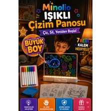 Minolio LED Işıklı Çizim ve Boyama Tahtası 30X20 Büyük Boy Stant ve 7 Adet Kalem Hediyeli