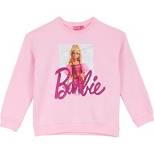 Barbie Pembe Kız Çocuk Relaxed Baskılı Sweatshirt BRB6WG-SWT6619