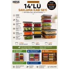 Hess Mikrodalga ve Difriz Uyumlu 14 Adet Saklama Kabı Seti 1170MLX2+600MLX12