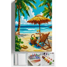 Corvo Sayılarla Boyama Seti Numaralı Tuval Fırça Boya Askı Aparatı Dahil Set 40X50 cm Şezlong