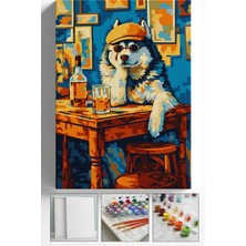 Corvo Sayılarla Boyama Seti Numaralı Tuval Fırça Boya Askı Aparatı Dahil Set 40X50 cm Dertli Köpek