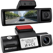 Powermaster PM-37888 4K Mini Dash Çift Lensli Araç Yol Kabin Içi Kayıt Kamerası