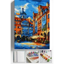Corvo Sayılarla Boyama Seti Numaralı Tuval Fırça Boya Askı Aparatı Dahil Set 40X50 cm Roma Sokakları