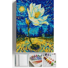 Corvo Sayılarla Boyama Seti Numaralı Tuval Fırça Boya Askı Aparatı Dahil Set 40X50 cm Rüzgar Çiçeği