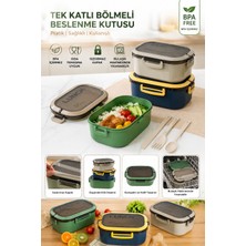 Tek Katlı Bölmeli Beslenme Kutusu – Sızdırmaz Kapaklı, Kilitli, Çocuk ve Yetişkin Lunch Box