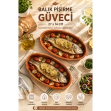 27 cm Oval Kil 2 Li Toprak Balık Güveci - Fırın ve Servis Kabı Toprak Sunum Seti