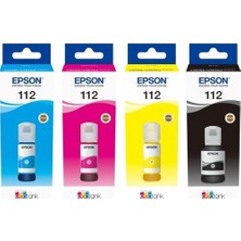 Epson 112 Siyah Renkli Orjinal Şişe Mürekkep Takımı Net ve Canlı Renkler Için Ofis ve Ev Kullanımı