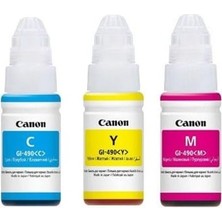 Canon 490 GI-490 Pixma G3400 Orjinal 3 Renk Mürekkep Seti c-Y-M Mavi Sarı Kırmızı