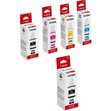 Canon GI-490 Pixma G2411 4 Renk Orjinal Mürekkep Seti + 1 Siyah Hediye