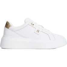 Tommy Hilfiger Beyaz Kadın Sneaker Th Chıc Platform Snake