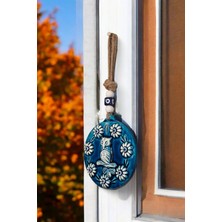 Revard Home Nazar Boncuklu Seramik Gizemli Baykuş Figürlü El Yapımı Dekoratif Duvar Süsü Eşyası 13X13 cm