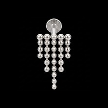 Rupen Kraft 316 L Beş Sıra Top Sallantı 6x1.2mm Çelik Labret Kıkırdak Kulak Piercing