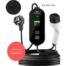 Gümrük Bey New Energy Tip 2 10M Kablo Taşınabilir Ev Şarj Istasyonu 3.5kw 16A – IP65 Suya Dayanıklı