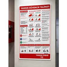 Korkmaz Group Levha Yangın Güvenlik Talimatı Uyarı ve Yönlendirme Levhası 25X35 cm Pvc Dekota