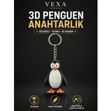 Vexa Aksesuar Penguen Anahtarlık 3D Baskı Sevimli Figürlü Çanta ve Anahtar Aksesuarı