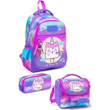 Yaygan Coral High Kids Renkli Batik Unicorn Dondurma Desenli 3’lü Okul Çanta Seti SET0123480