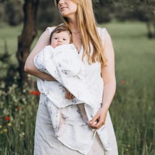 Caline Baby 2 Katlı %100 Pamuk Müslin Bezi | 120x120 cm | Fil Desen | Yenidoğan & Bebek Battaniyesi