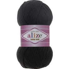 Alize Cotton Gold 60 Siyah 55% Pamuk 45% Akrilik Klasik İplik Hırka Kazak Şal İçin Kullanım