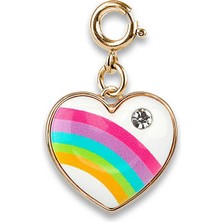 Charm It Gold Puffed Rainbow Heart CT03-29