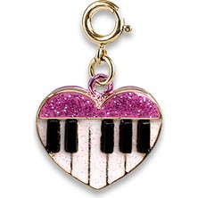 Charm It Gold Glitter Piano Heart CT03-18