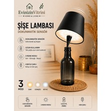 Evinizin Vitrini Dokunmatik 3 Renk USB Şarjlı Şişe Üstü LED Gece Lambası Masa Lambası Ambiyans