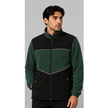 Proform Tekstil Proform Outdoor Siyah-Yeşil Fermuarlı Polar Özel Baskı Yapılabilir