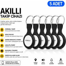 Essager 5'li Akıllı Takip Cihazı Apple Find My Uyumlu Konum Takip ve Kayıp Eşya Bulucu Smarttag Anahtarlık