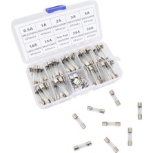 Electroon 6X30MM Büyük Cam Sigorta 72ADET 9 Çeşit Kutulu Set