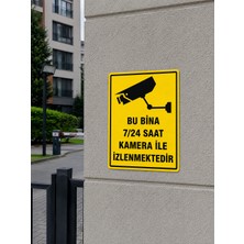 Korkmaz Group Levha Bu Bina 7/24 Saat Kamera ile Izlenmektedir Pvc Uyarı Levhası 25X35 cm