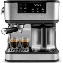 Karaca Coffee Art 2 In 1 Espresso ve Filtre Kahve Makinesi 12 Fincan Kapasite Gri Renk