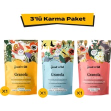 The Good Wild Granola Karma Paket | Glutensiz Atıştırmalık | Yüksek Lif | Kurutulmuş Çilek | 3 x 300 Gr